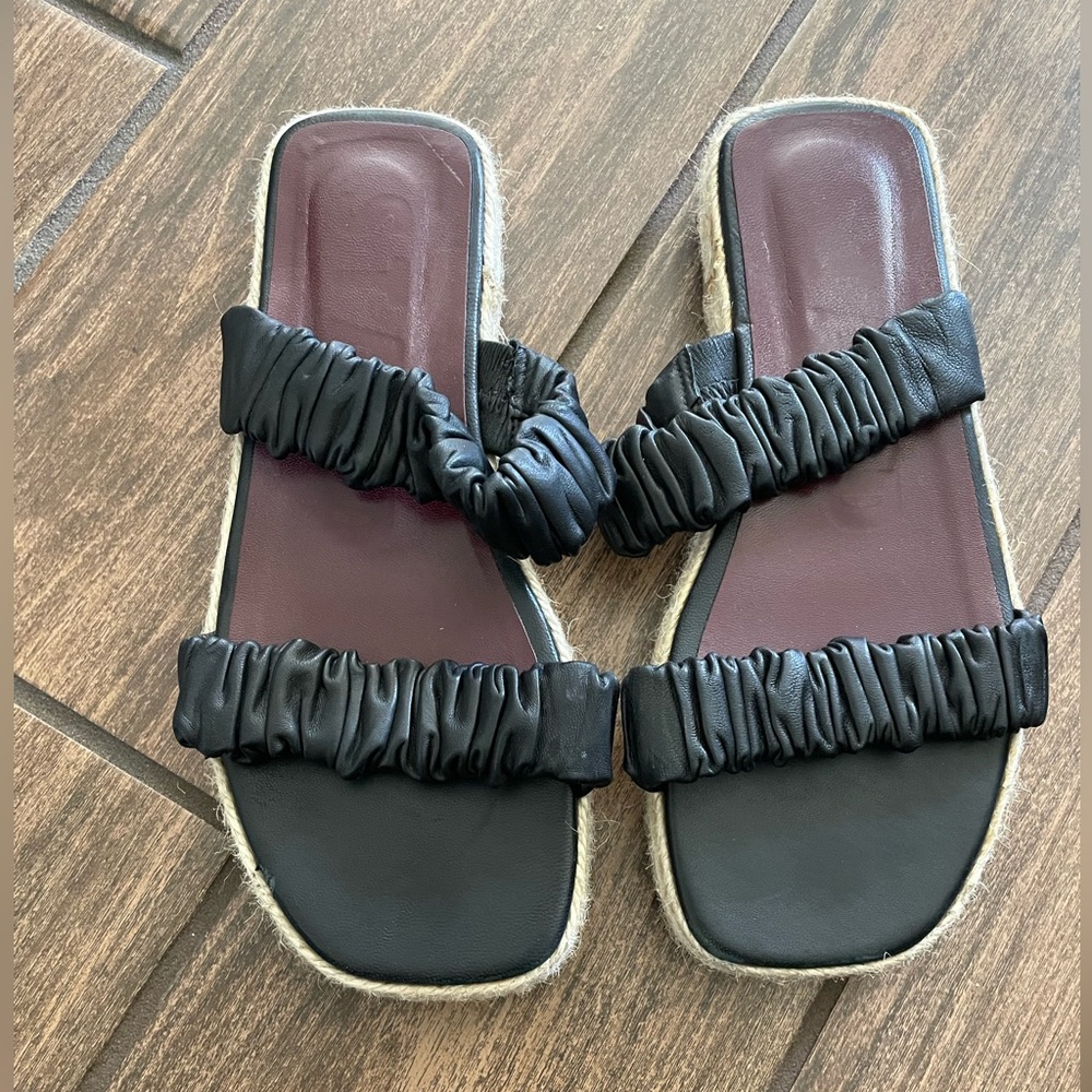 STAUD Maya Ruched Espadrille Sandals